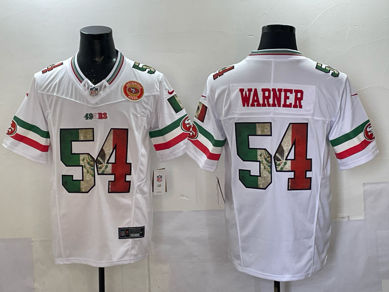 Men 2025 Nike San Francisco 49ers #54 Warner white Mexico Limited NFL Jersey 002